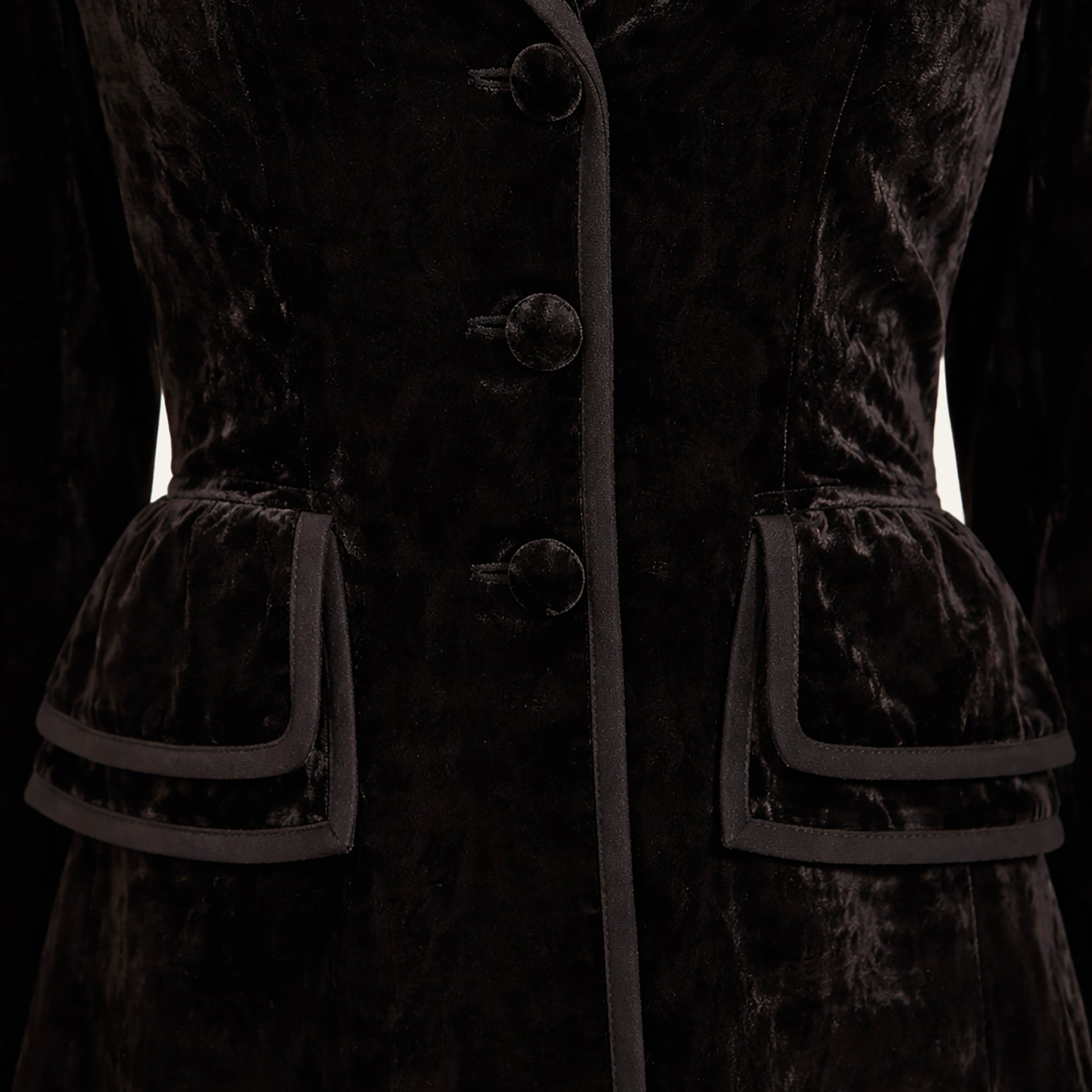 Edwardian Velvet CoatBlack