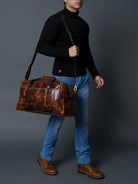 Espresso Elegance Carry on Duffle, Saddle Tan