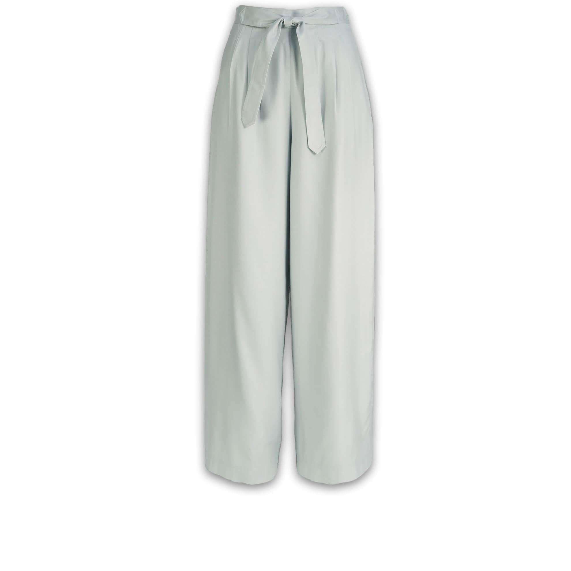 Fabrizio's 40s Tie Belt Wide Leg PantsGrey