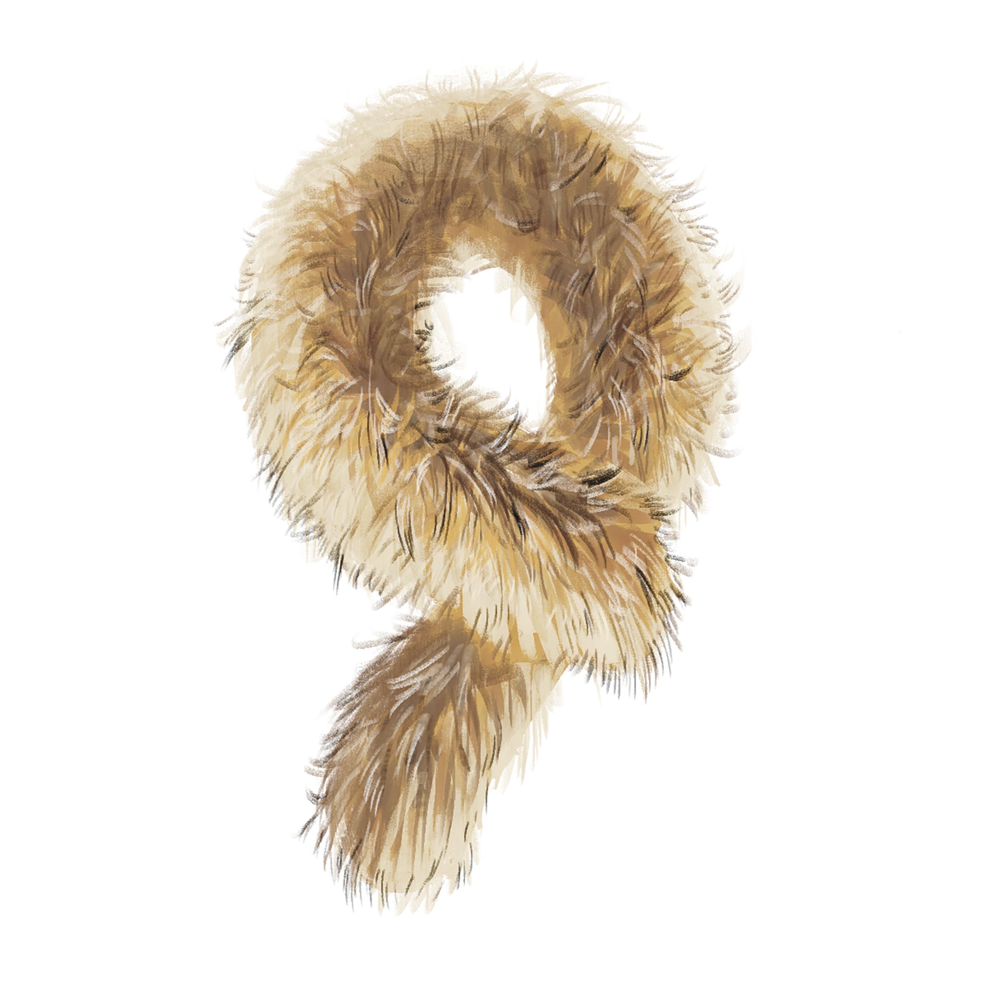 Faux Fur Loop ScarfIvory Fox