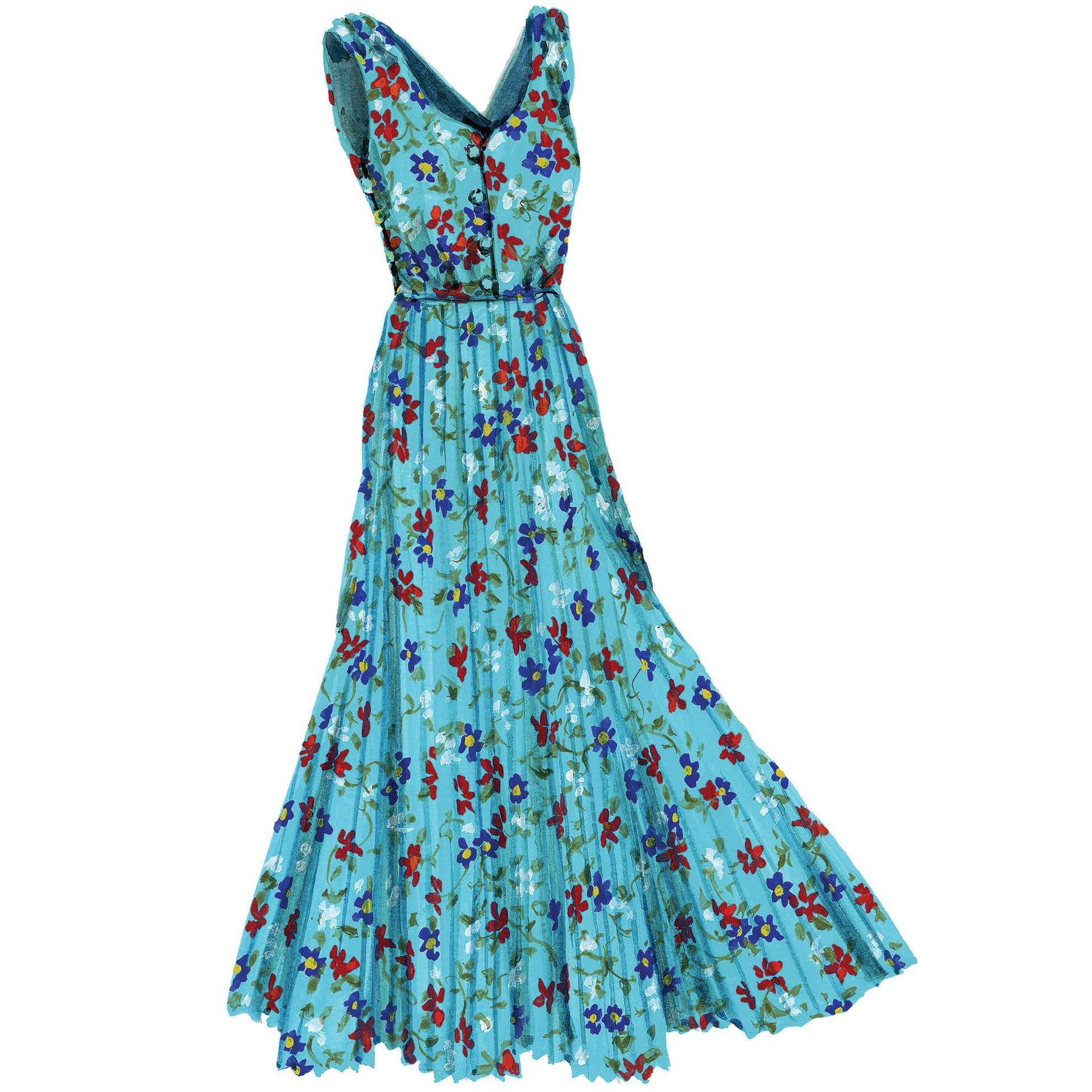 Floral Pleated Maxi Dress – The J. Peterman Company