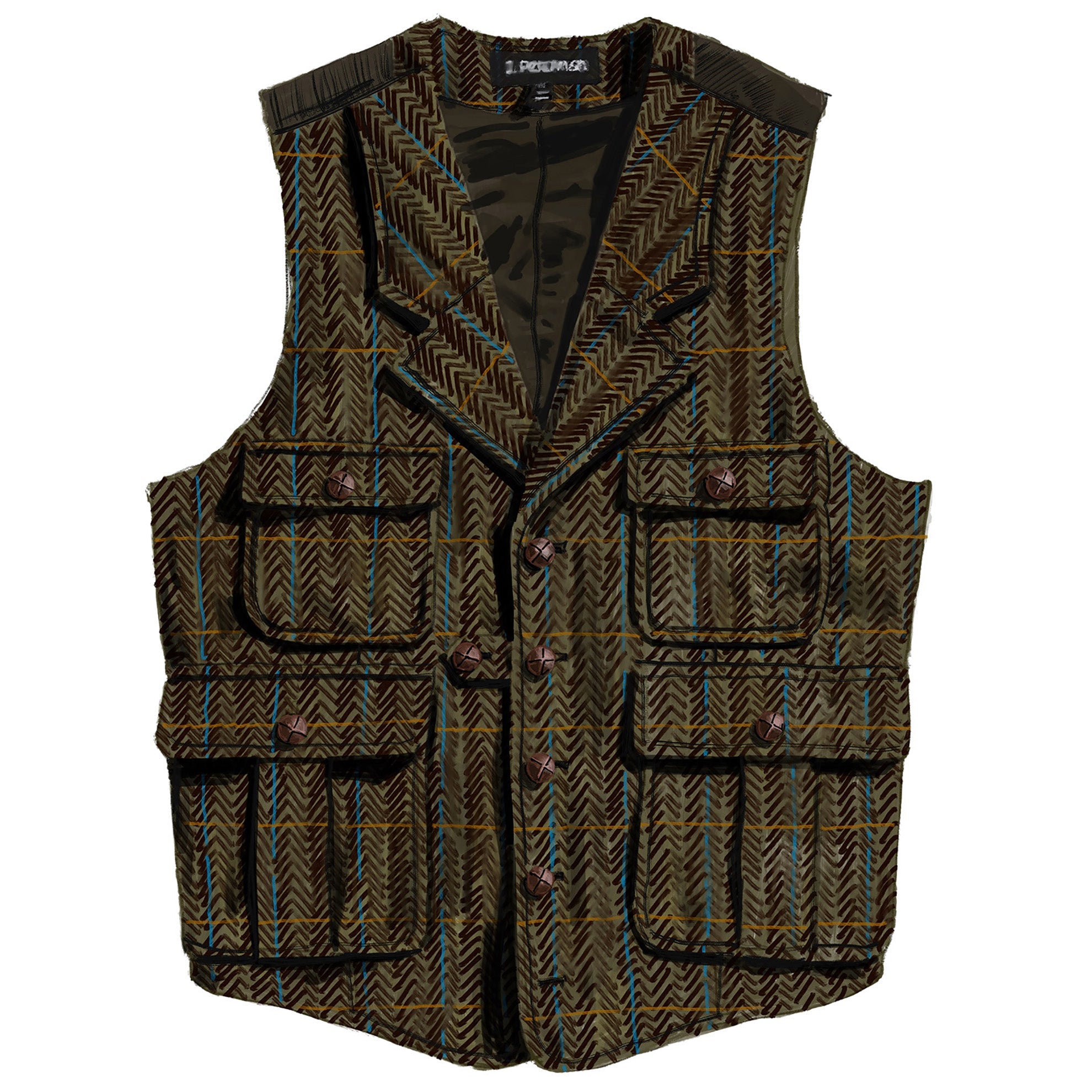 Four Pocket Tweed VestBrown