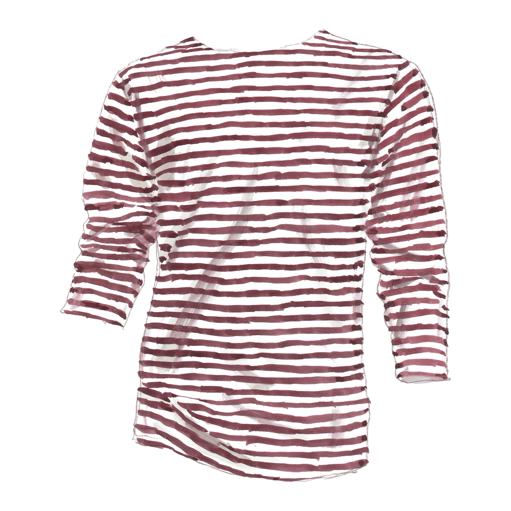 French Sailing ShirtMaroon Stripe