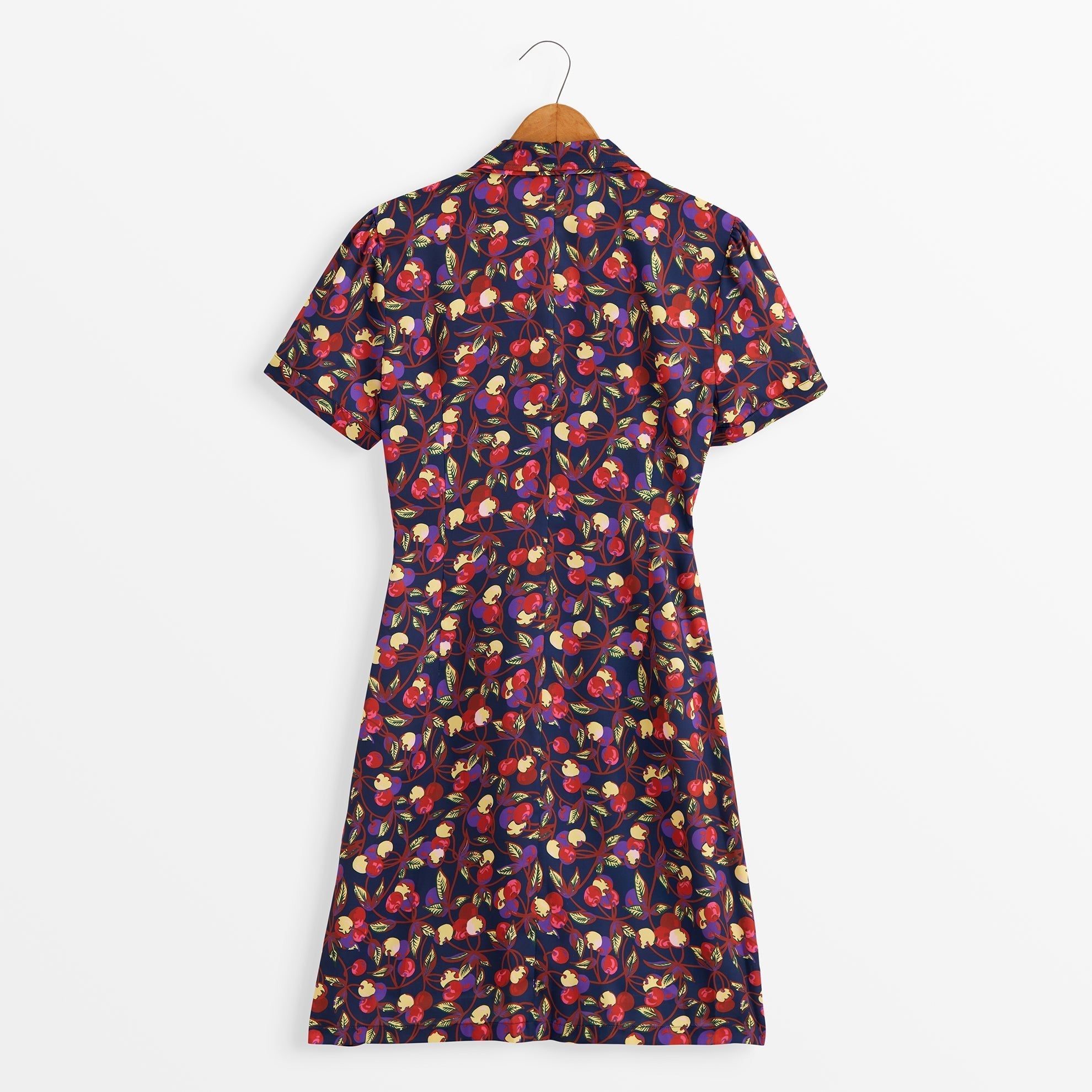 Navy blue cherry dress best sale