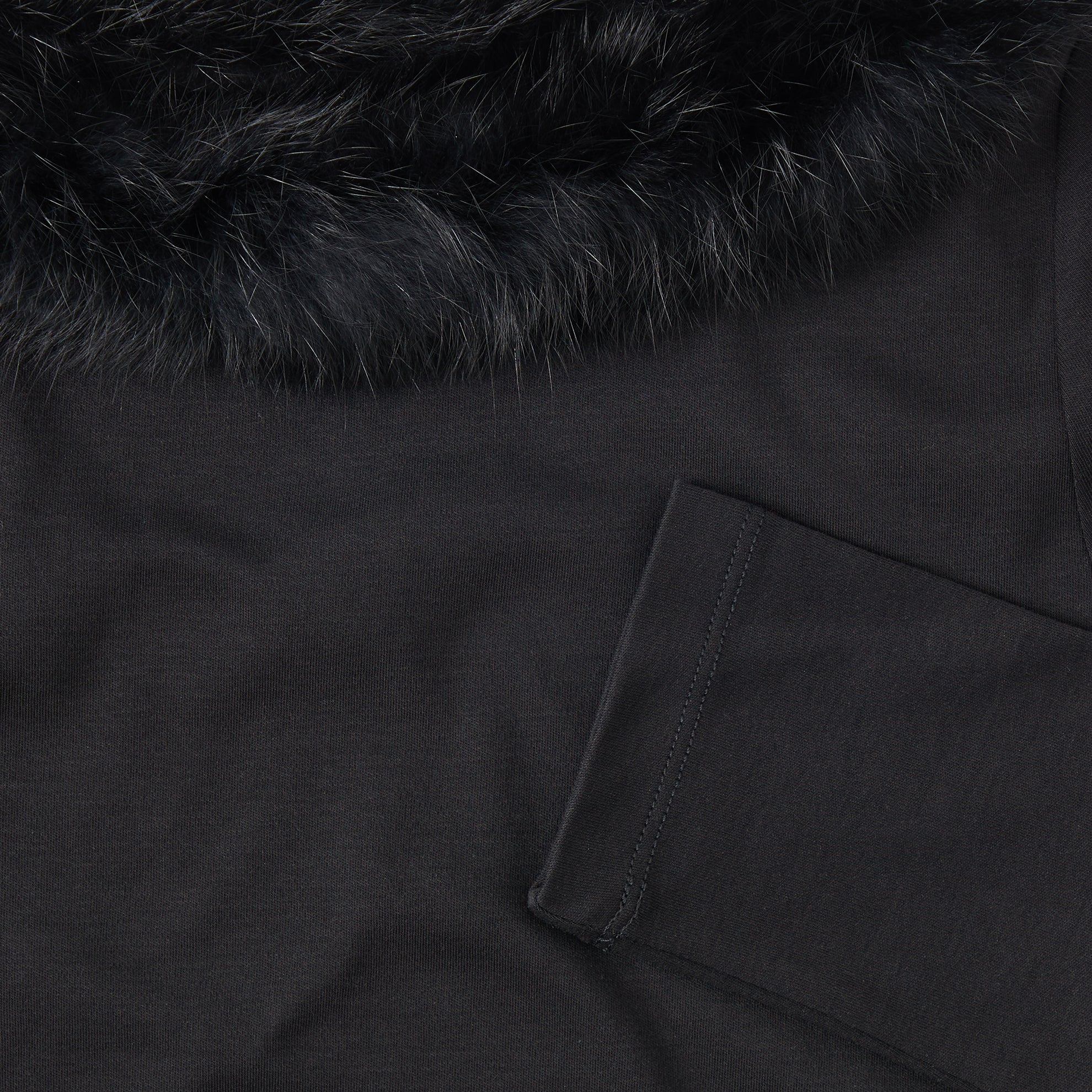 Fur Collar Knit TopBlack