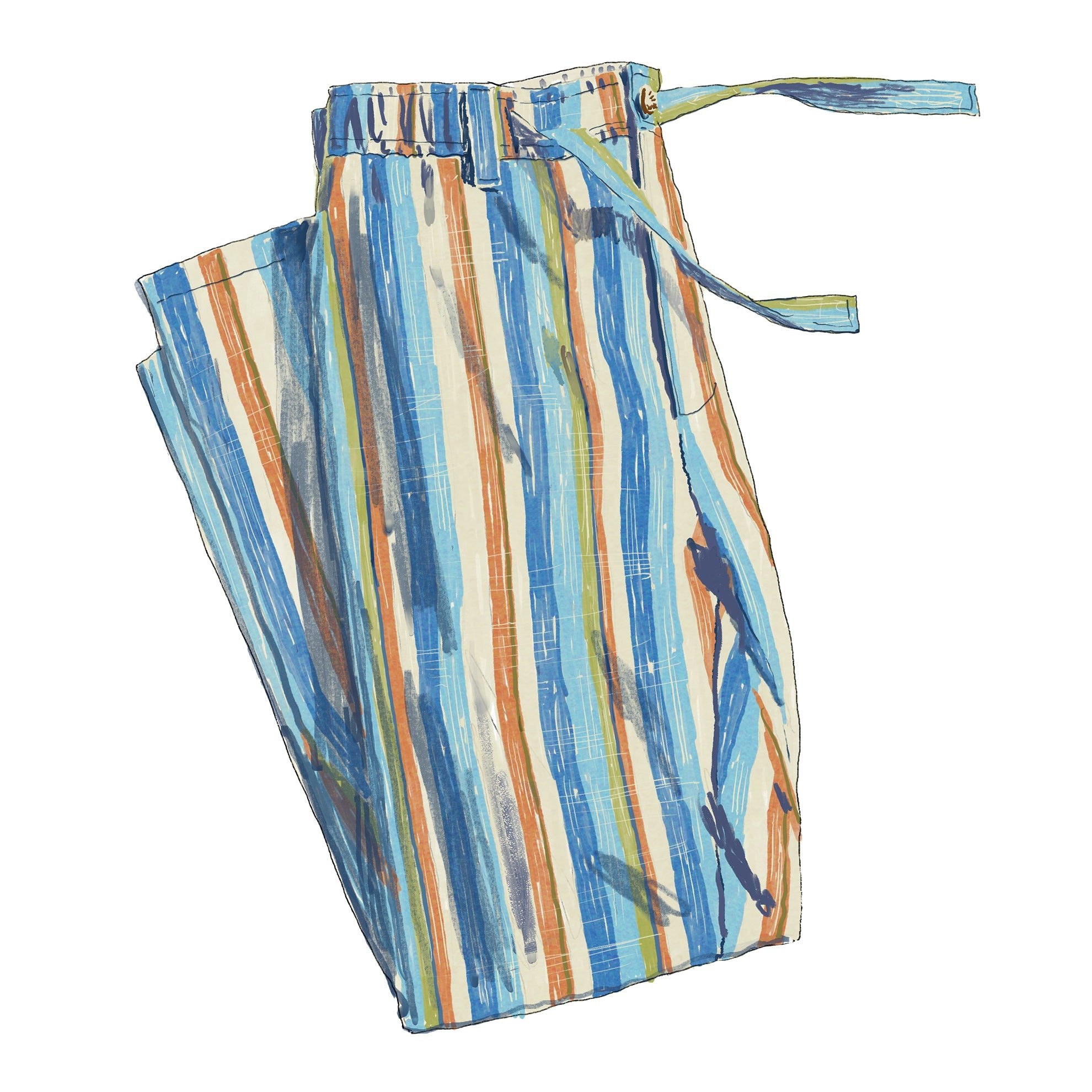 Linen End on End Stripe Pants - The J. Peterman Company