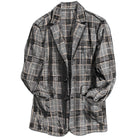 Glen Check Stretch Linen BlazerGrey Tan