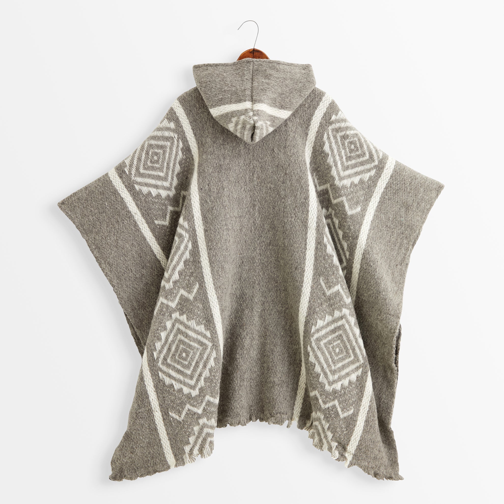 Handwoven Ecuadorian PonchoGrey