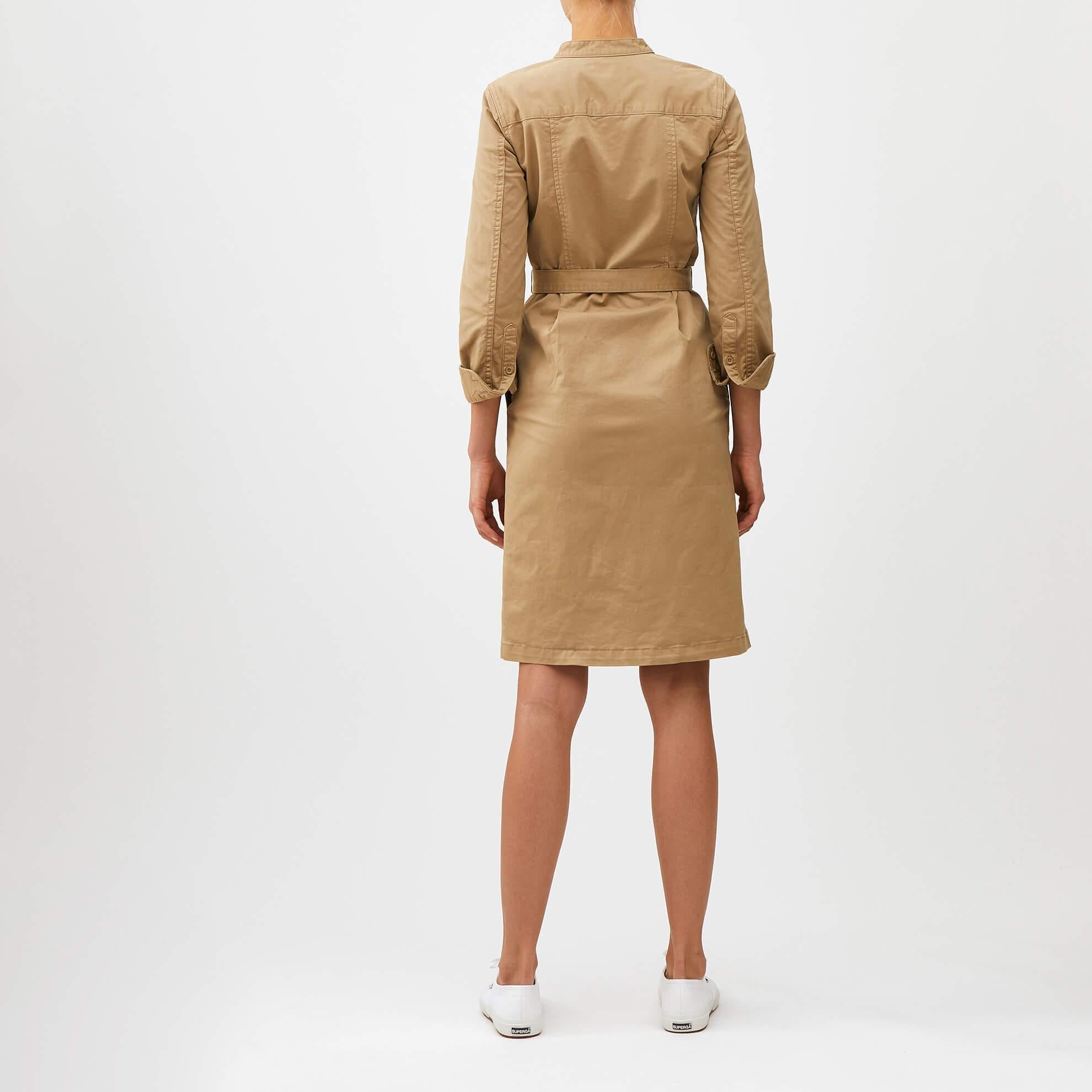 L’Or waist tuck shirt dress khaki Tucked Front Shirt Dress in KHAKI - ShopStyle