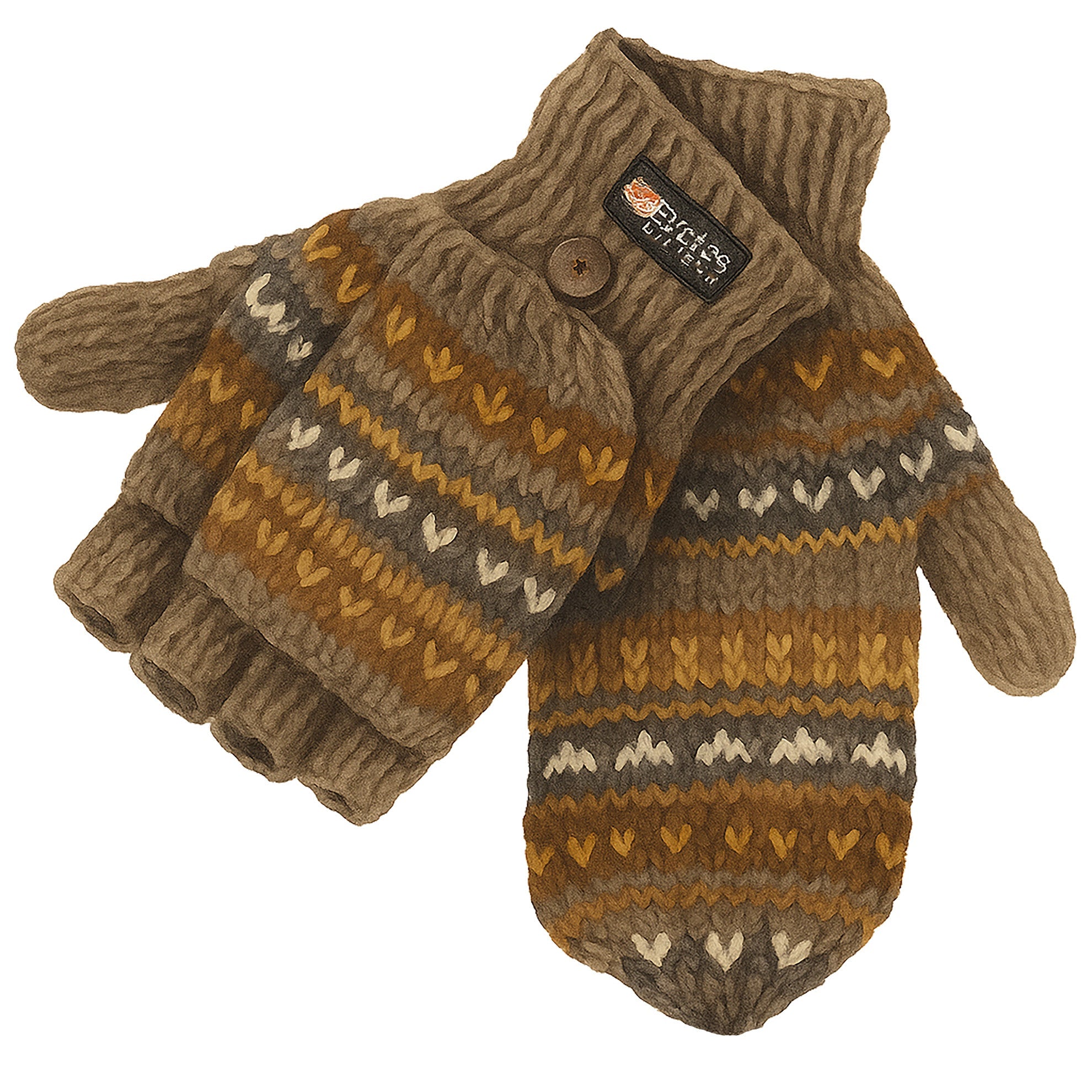 Himalayan Fleece - Lined Wool MittensBrown