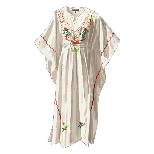 Ikarian Embroidered Caftan The J. Peterman Company Ikarian Embroidered Caftan The J. Peterman Company