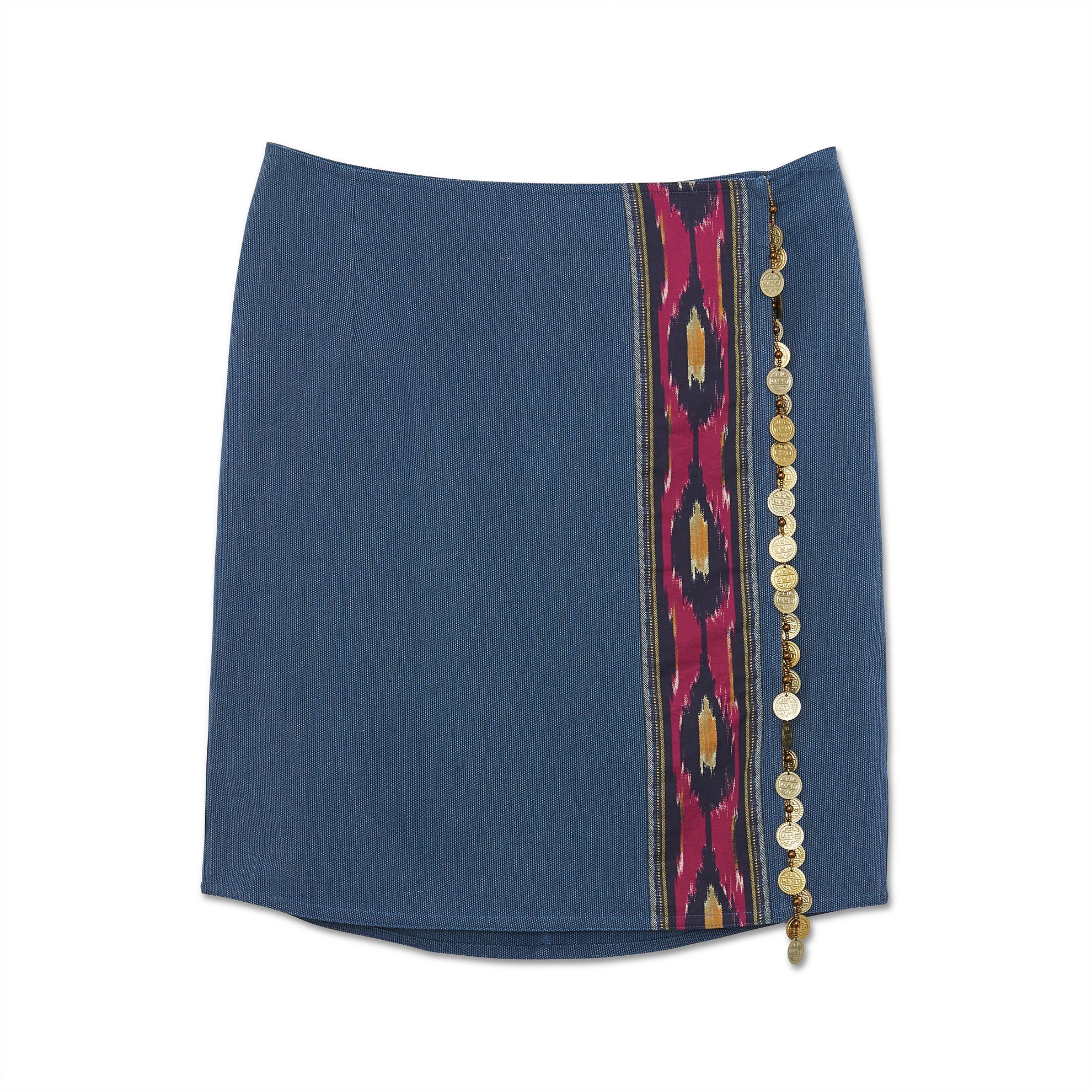 Ikat Wrap SkirtNavy Ikat