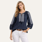 Ilica Street Embroidered BlouseNavy