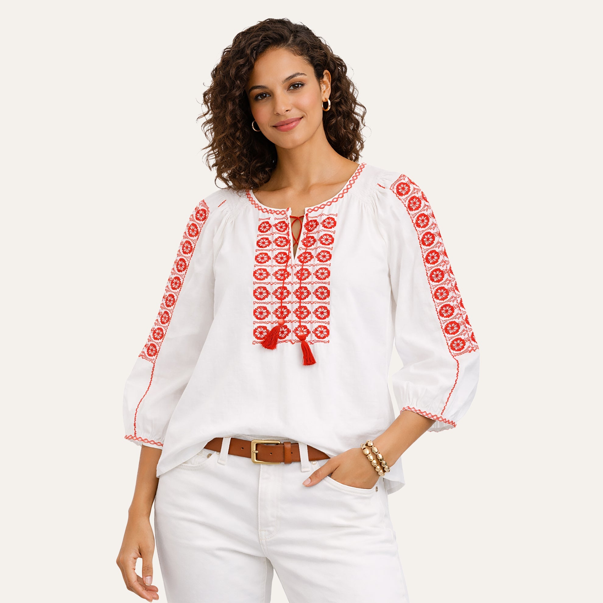 Ilica Street Embroidered BlouseWhite