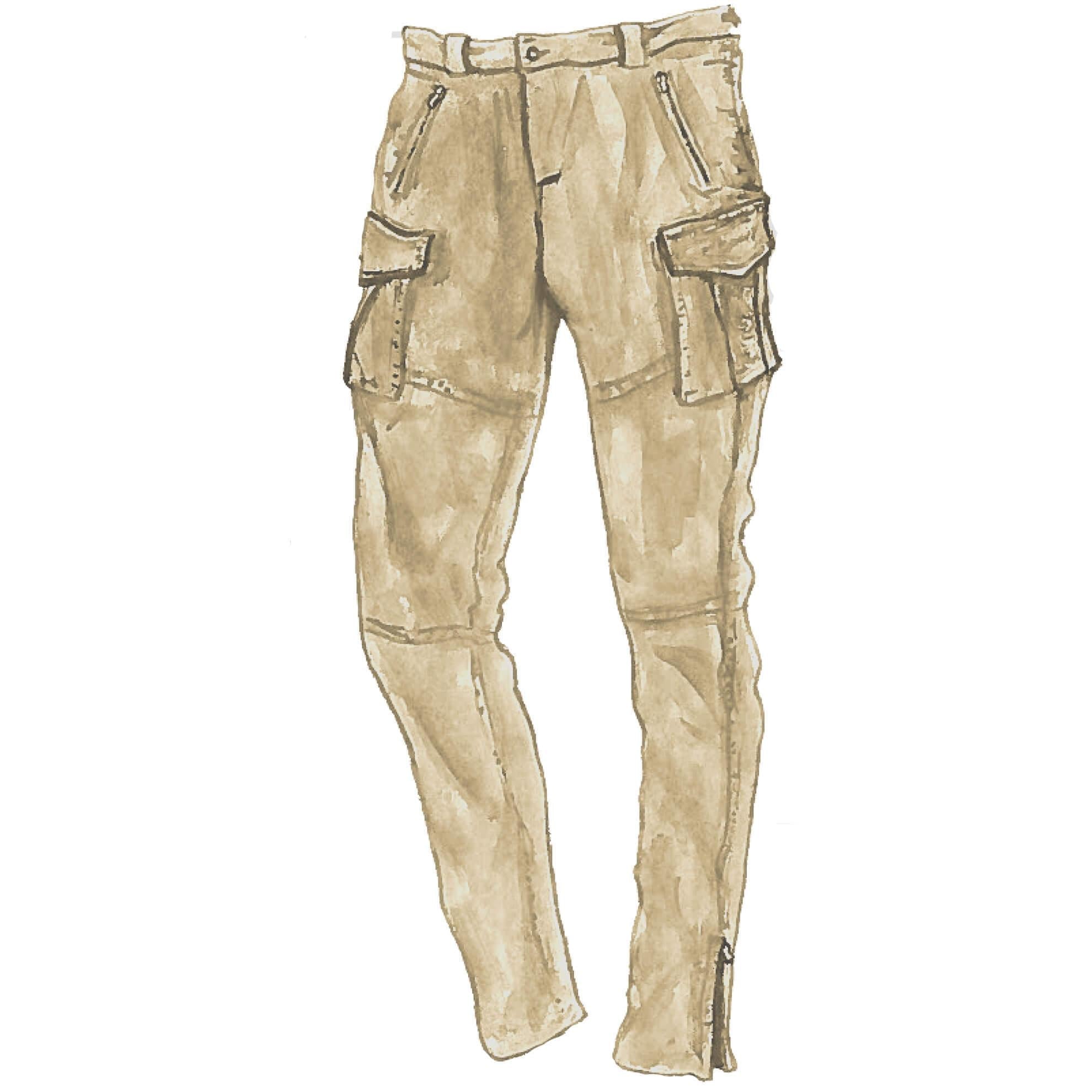 Italian Stretch Sateen Cargo PantsKhaki