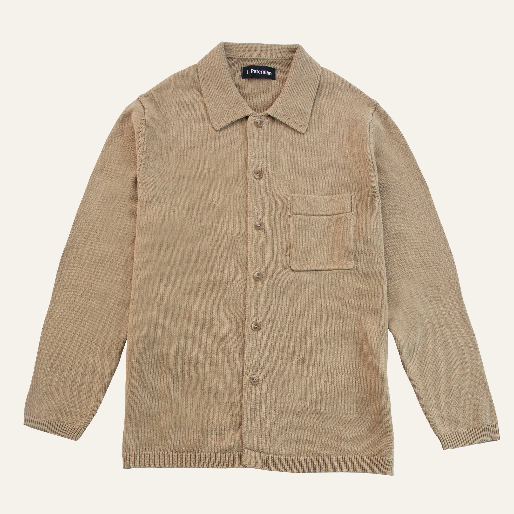 Linen Button Front Sweater - The J. Peterman Company