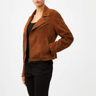 Italian Suede Moto JacketBrown