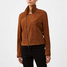 Italian Suede Moto JacketBrown