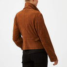 Italian Suede Moto JacketBrown