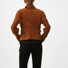 Italian Suede Moto JacketBrown