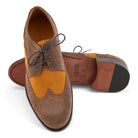 Italian Suede Wing TipsCognac