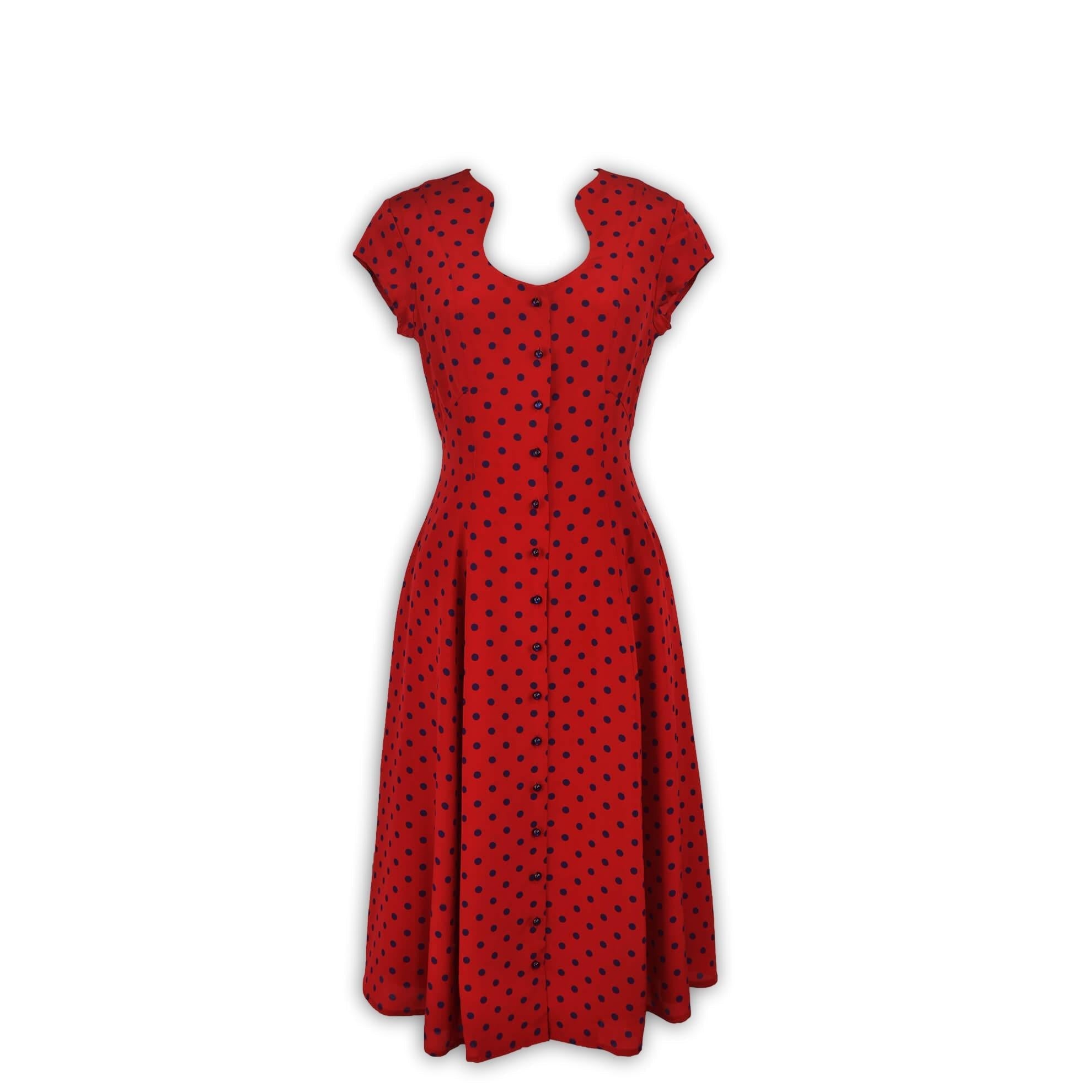 Polka Dot Button Front Dress