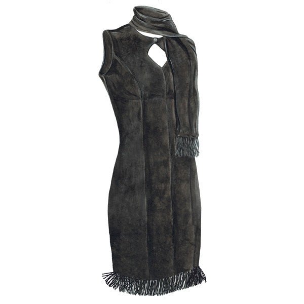 Keyhole Flapper Dress with Scarf - Black - The J. Peterman Company Keyhole Flapper Dress with Scarf - Black - The J. Peterman Company