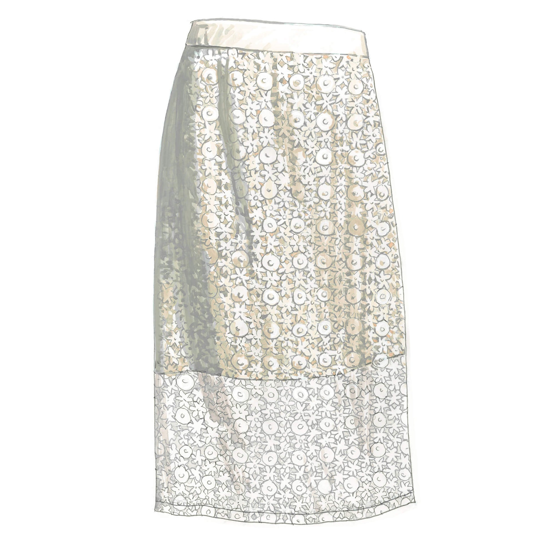 Jasper Color Ankle-Length Pencil Skirt with Side Slit main image 1