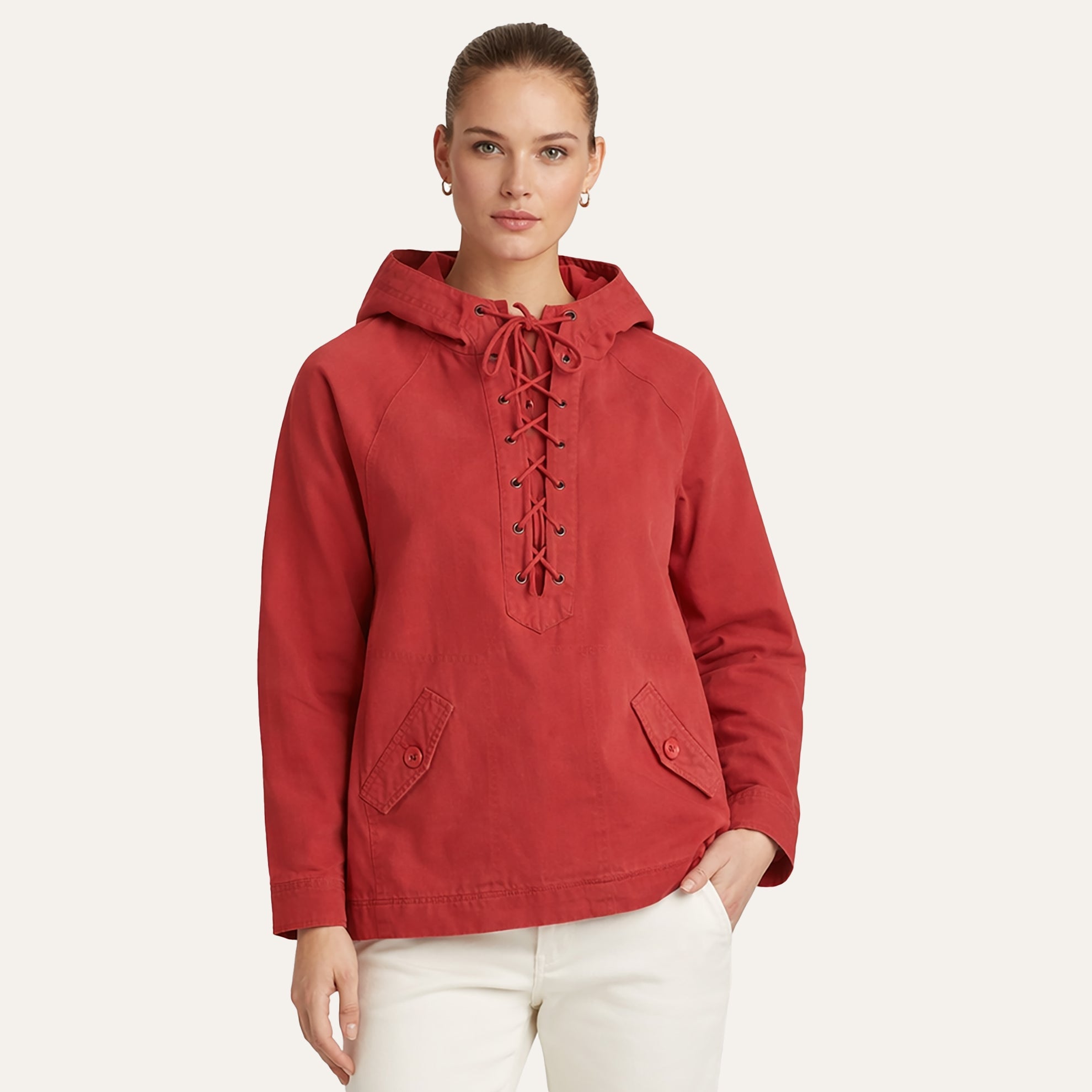 Lace - Up Sailing SmockWashed Red