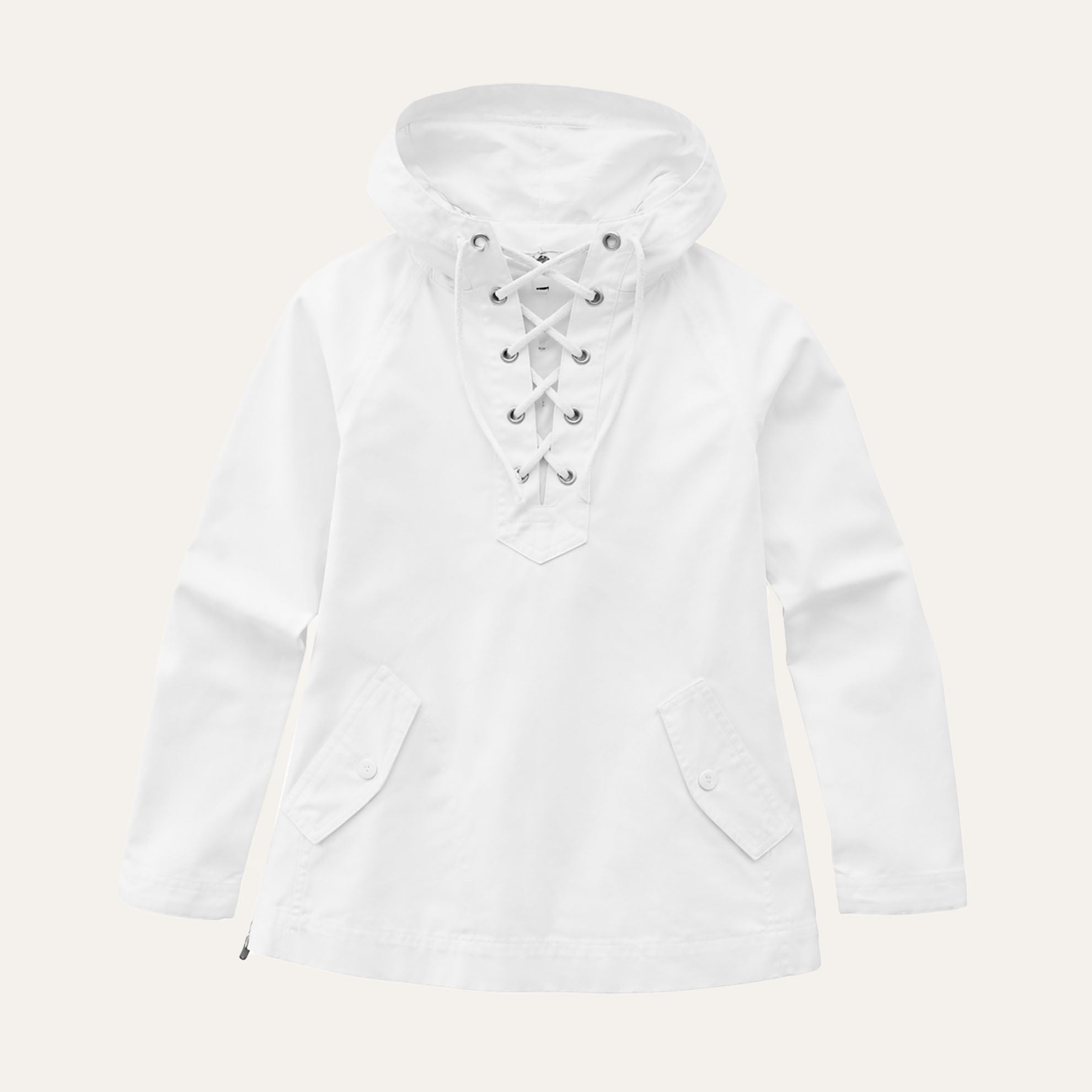 Lace - Up Sailing SmockWhite