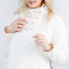 Lace - Up Sailing SmockWhite