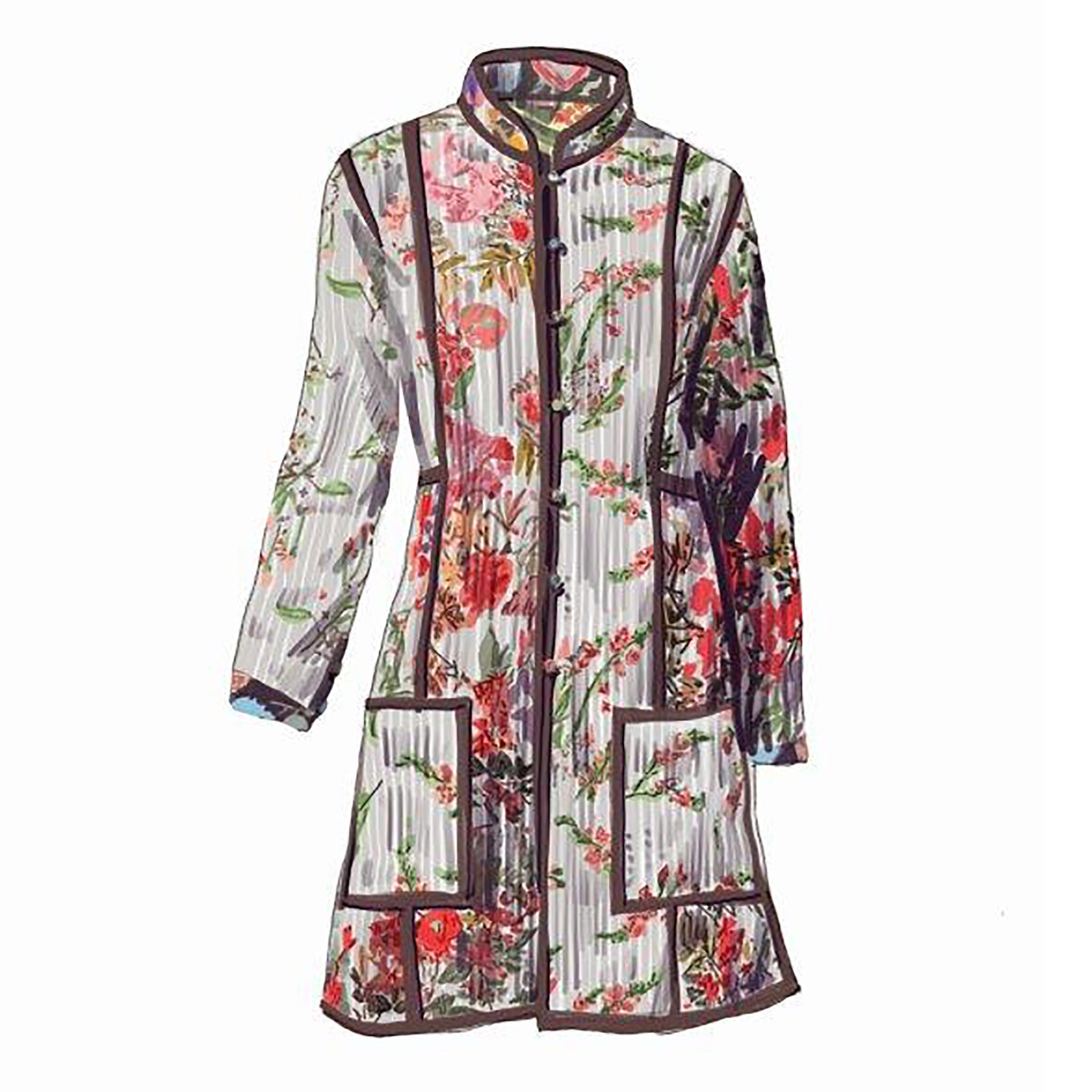 Lady Maharaja's JacketWhite Multi Print