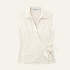 Lana's Tie - Front Linen BlouseIvory