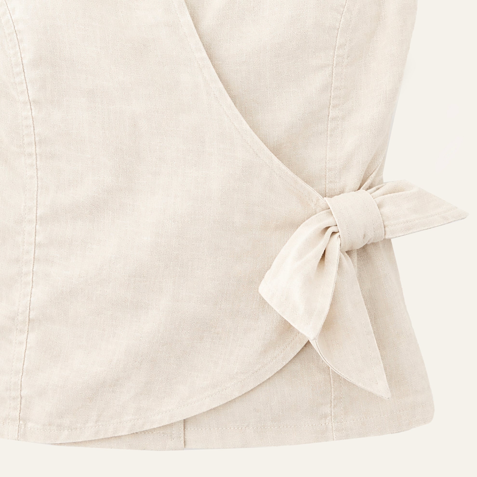 Lana's Tie - Front Linen BlouseIvory