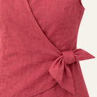 Lana's Tie - Front Linen BlouseRose