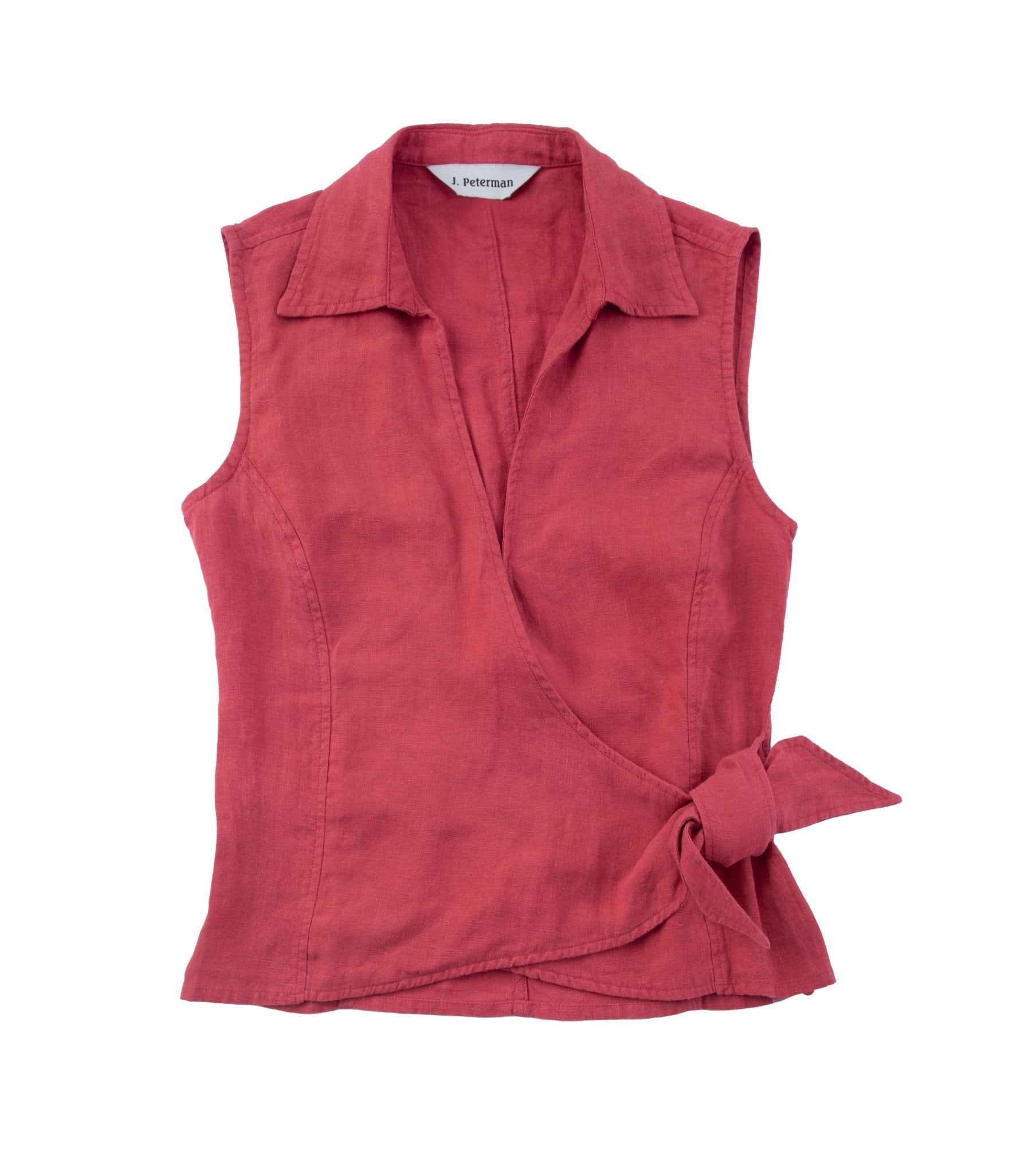 Lana's Tie - Front Linen BlouseRose