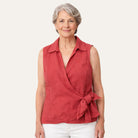 Lana's Tie - Front Linen BlouseRose