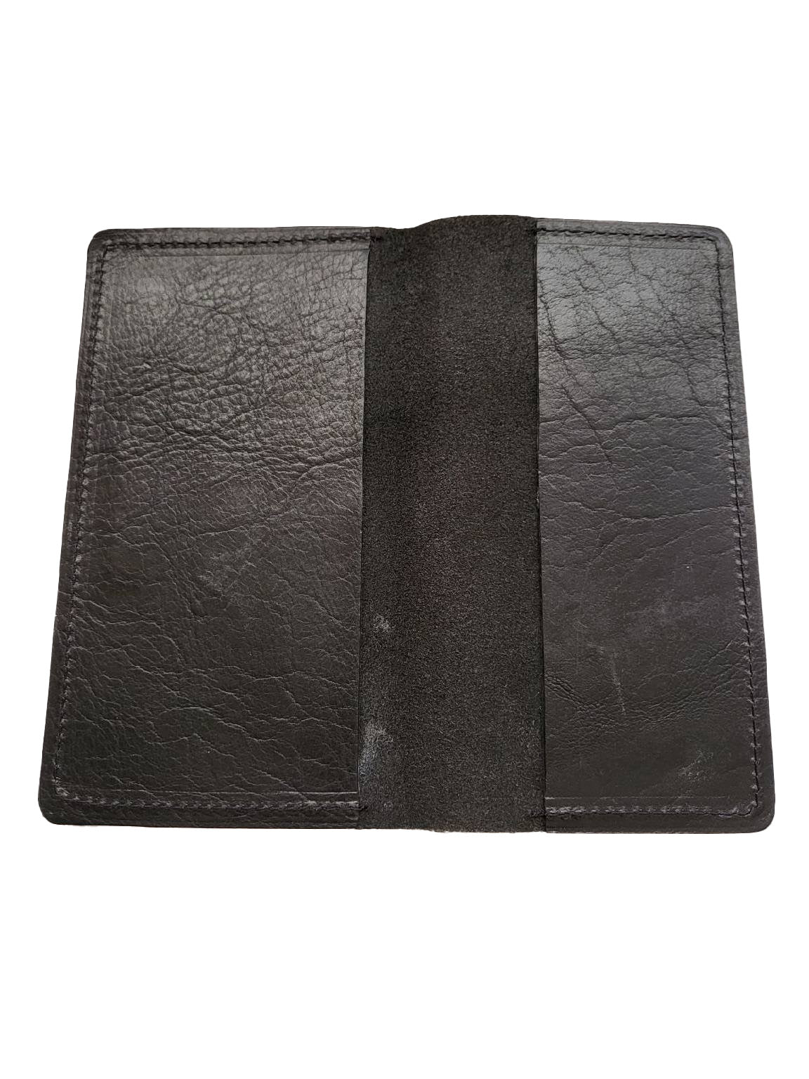 Leather Checkbook CoverAmerican Bison - Black
