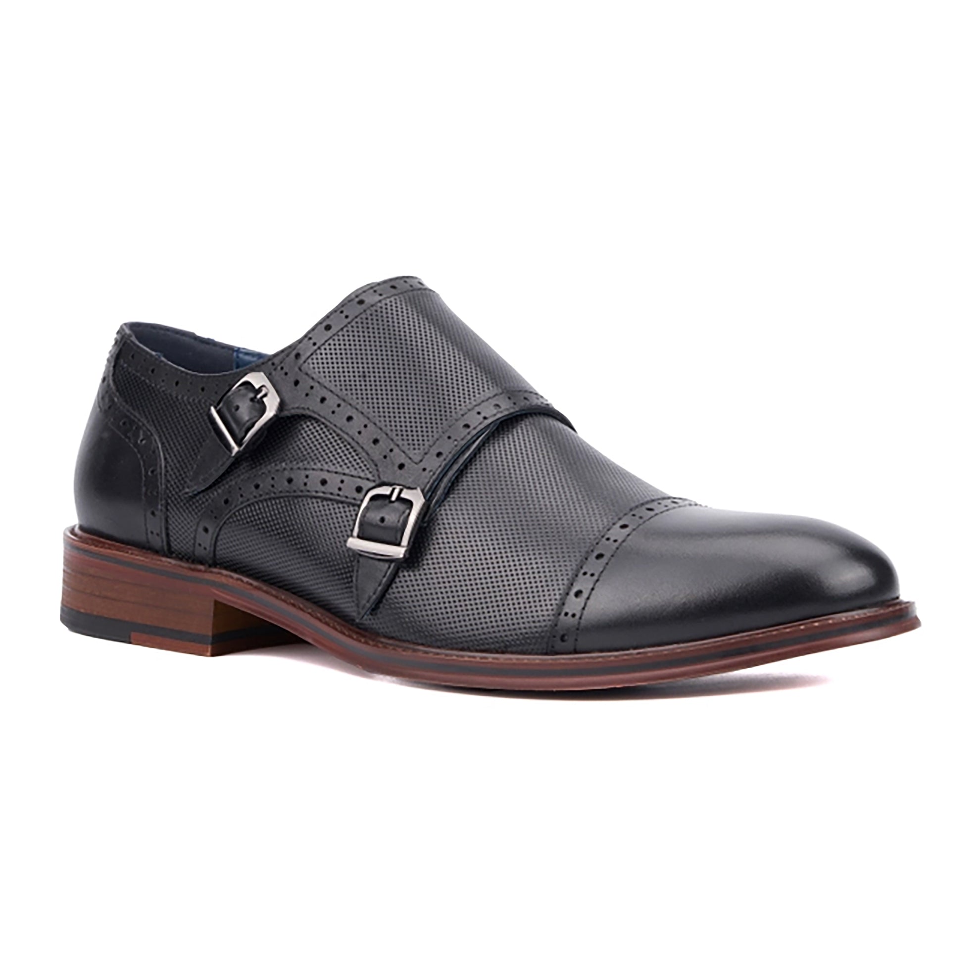 Leather Monk Strap ShoesBlack