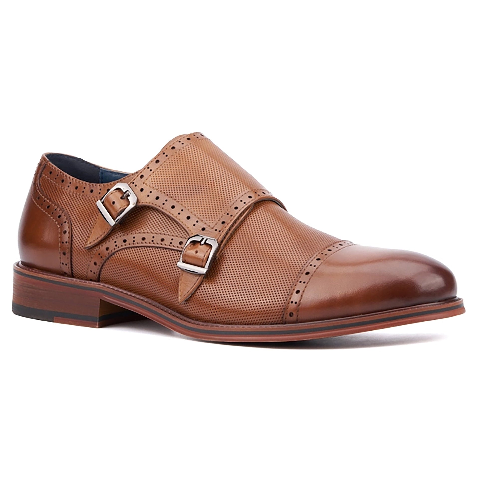 White Leather Monk Strap Shoes with Chunky Soles