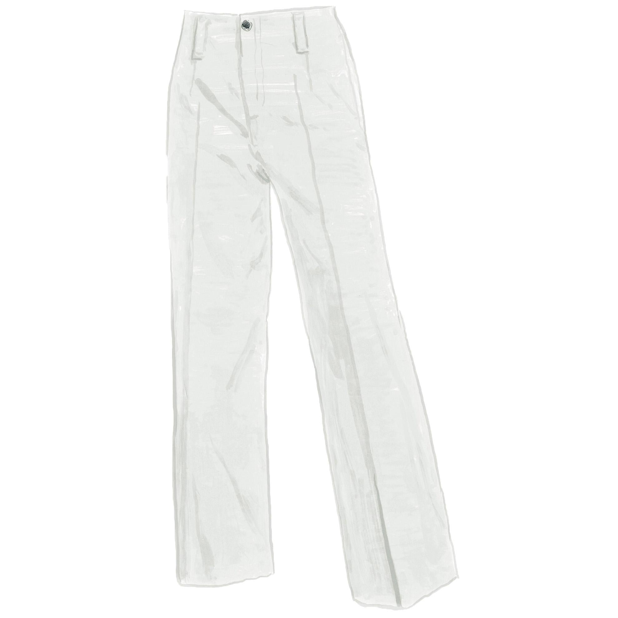 Lightweight Denim Wide LegsWhite