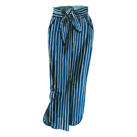 Front Button A-line Skirt