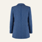 Linen Oversized BlazerNavy Cream Stripe