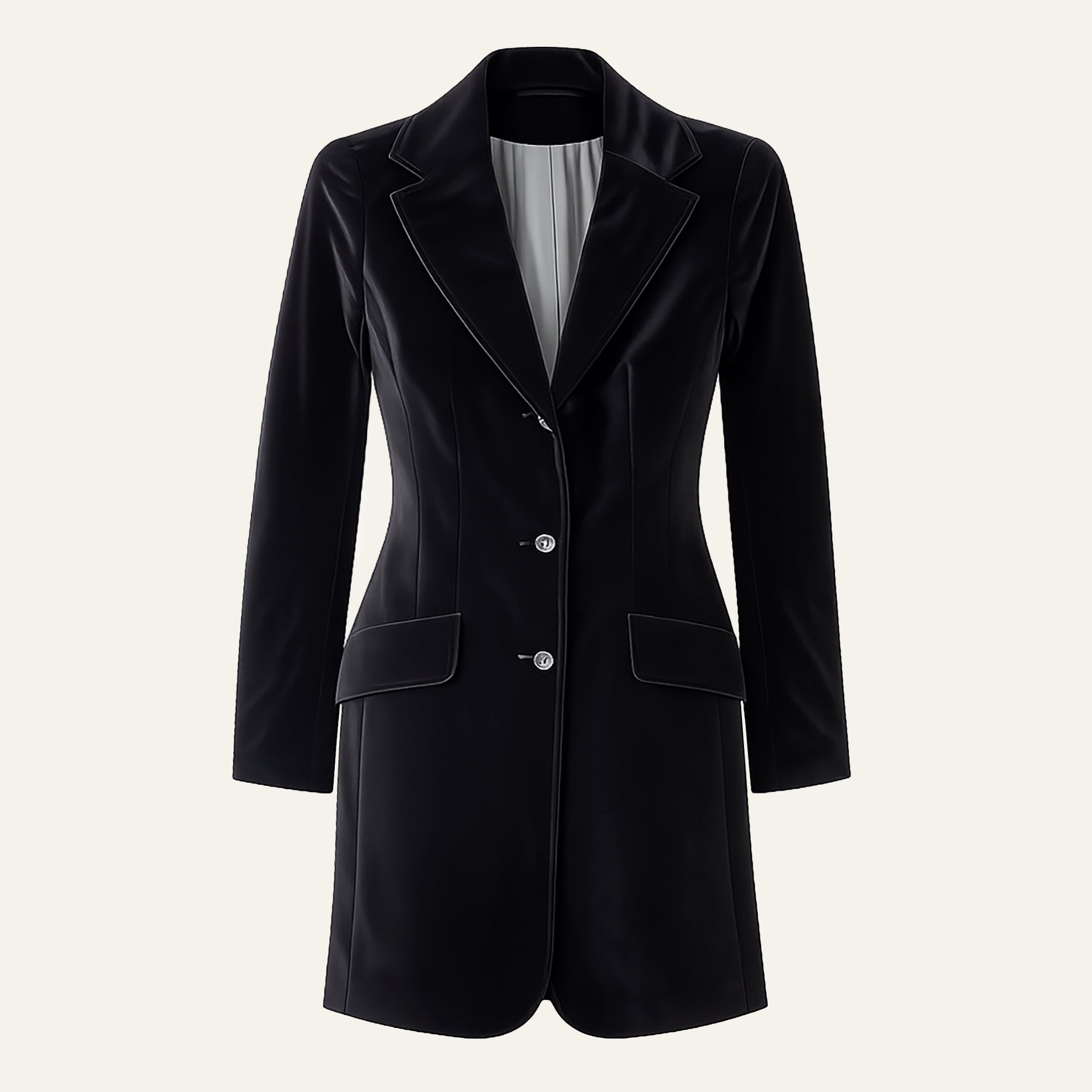 Long Velvet BlazerBlack