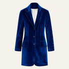 Long Velvet BlazerDark Sapphire