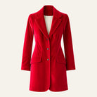 Long Velvet BlazerScarlet