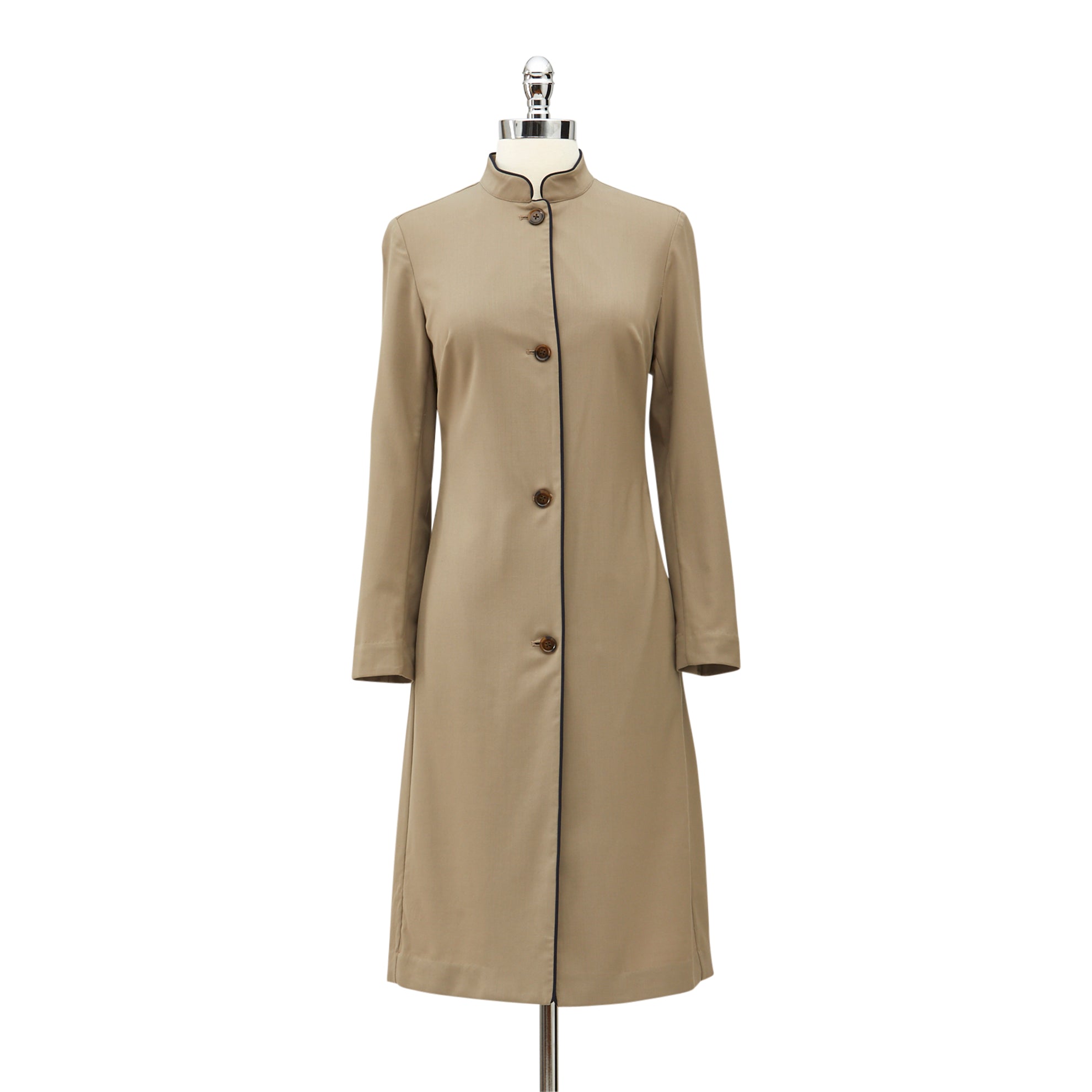 Mandarin Collar CoatKhaki