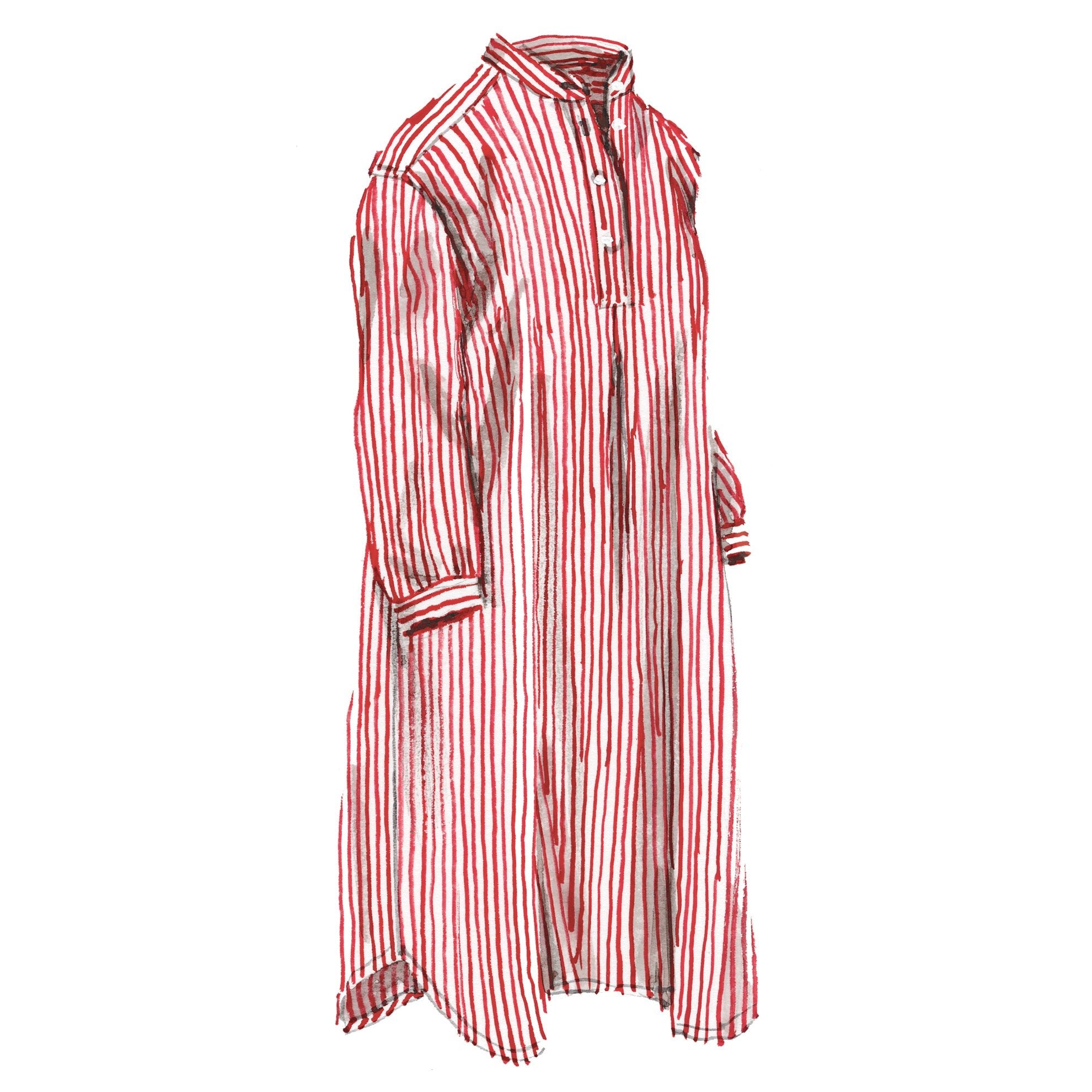 Marie Antoinette Striped NightshirtBlue White Stripe