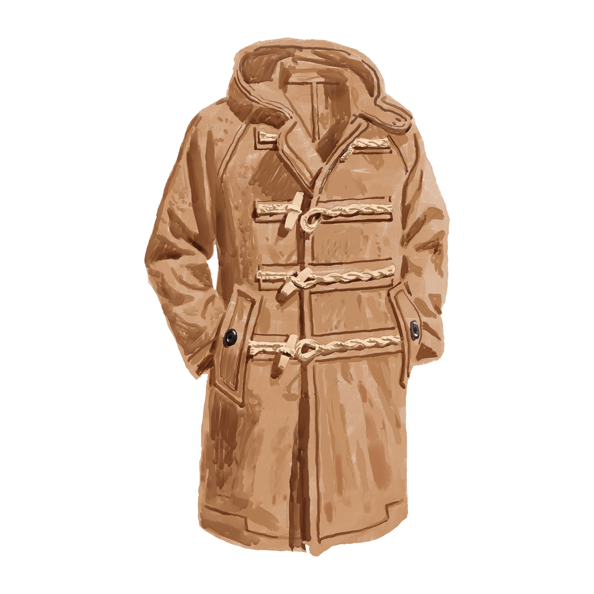 Men's British Wool Duffle CoatCamel