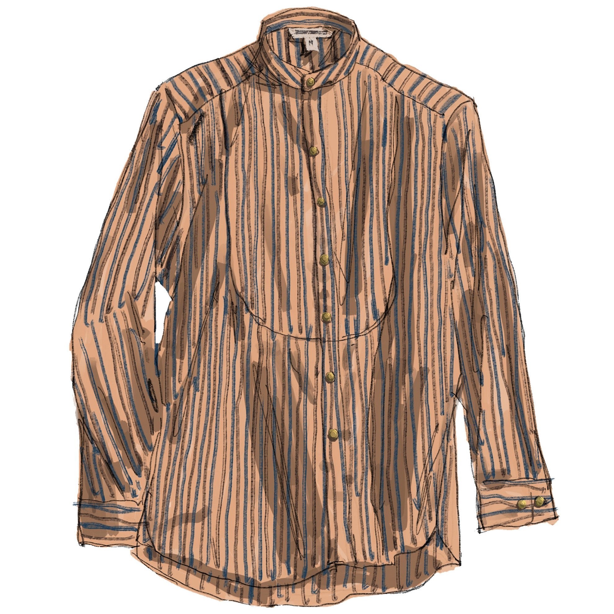 Midwest Brass - Button ShirtBlue Tan